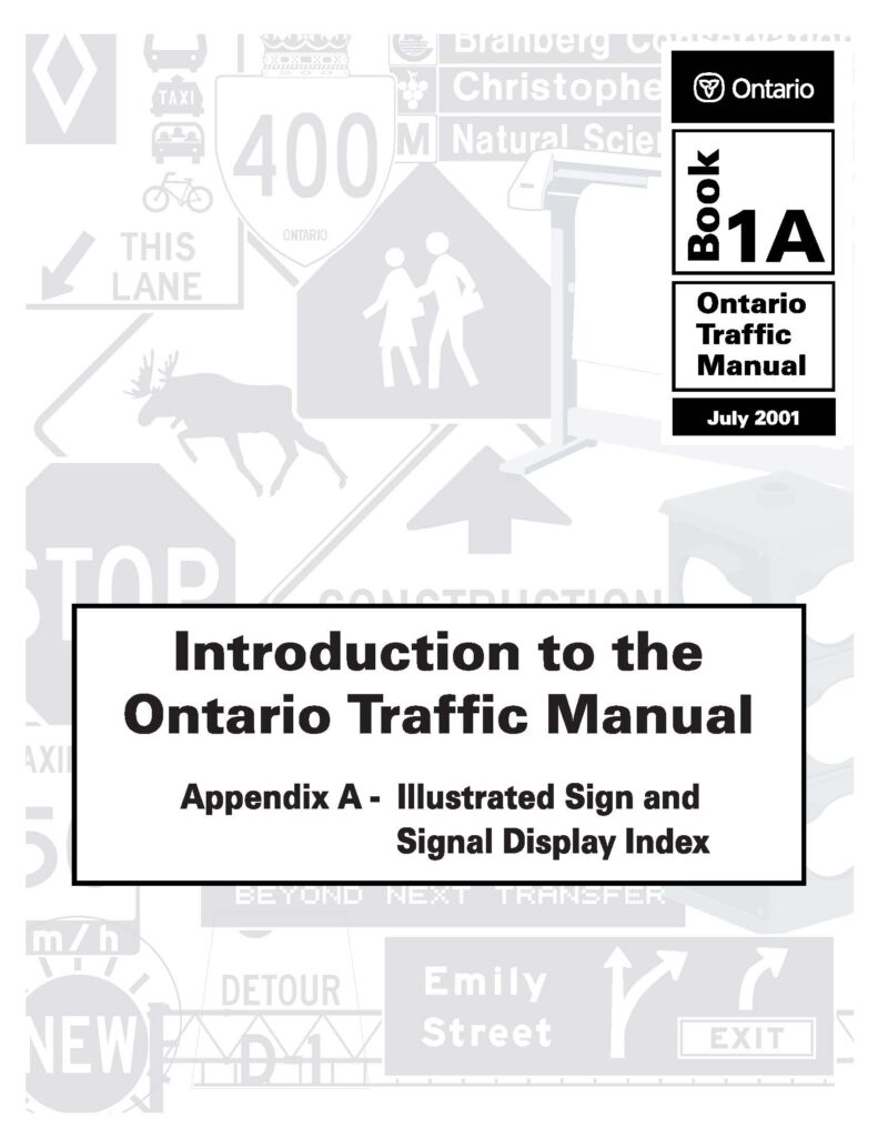 ontario traffic manual (otm) book 1a