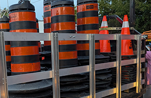 Truck loaded for traffic control event