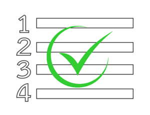 procedure checklist with checkmark